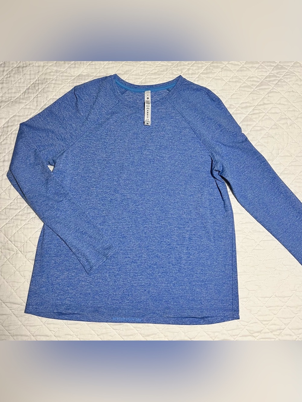 Lululemon Blue Heather Swiftly Long Sleeve Crewneck Shirt Size 8